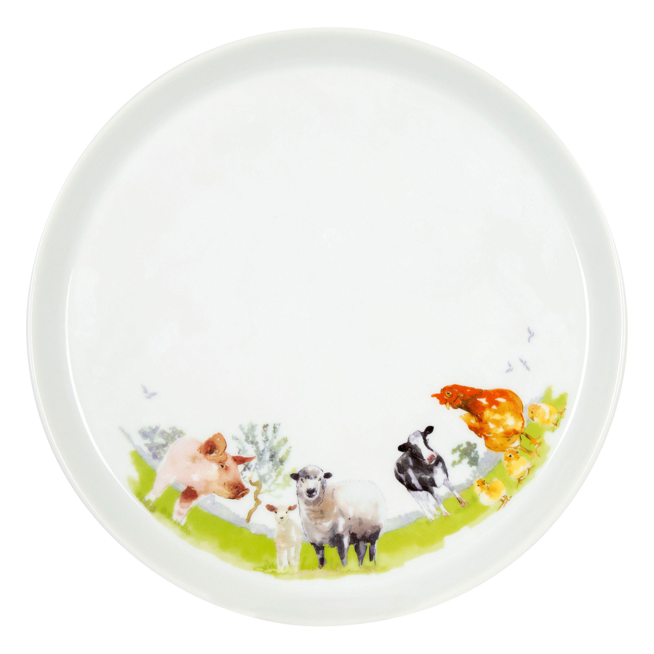 TELLER Coup Farm Animals - Naturfarben, Keramik (20.2/20.2/2cm) - Könitz