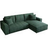 ECKSOFA Parys L dunkelgrün - Dunkelgrün/Schwarz, Kunststoff/Textil (290/185cm) - Beautysofa