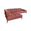 ECKSOFA NELSON Rot Leder - Rot/Schwarz, Leder/Metall (321/216cm) - KAWOLA
