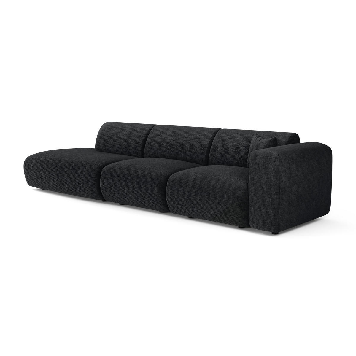SOFA 5-Sitzer Gemusterter Samt Dunkles Anthrazit 310cm - Anthrazit, Textil (310/73/96cm) - Sia Home