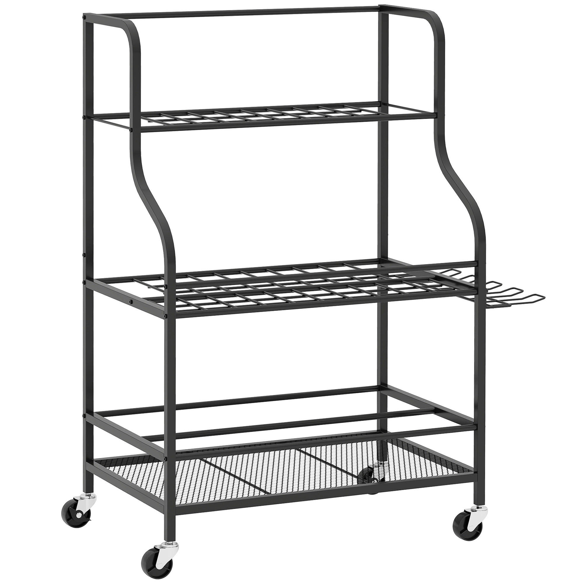 GARTENREGAL DE-13807 Schwarz - Schwarz, Metall (40/97/77cm) - ComfortXL