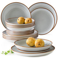 TAFELSERVICE 6 Personen PORTOFINO 18-tlg - Blaugrau, Keramik (27/2/27cm) - Ritzenhoff Breker