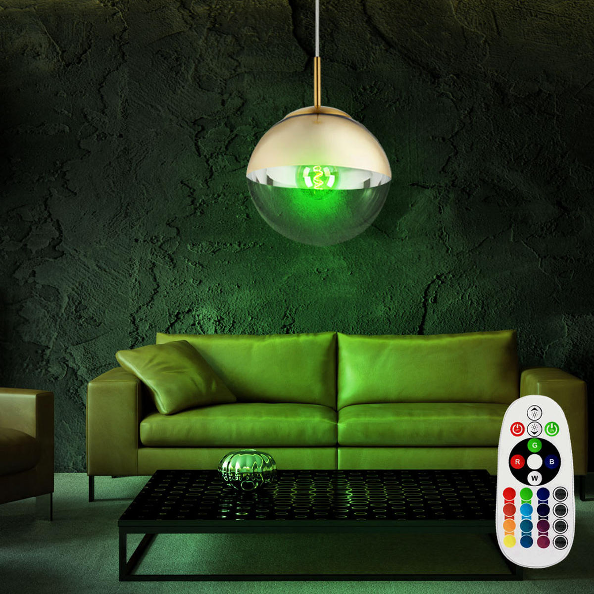 LED HÄNGELEUCHTE VARUS Gold Transparent - Goldfarben, Glas (20/20/120cm) - Globo Lighting