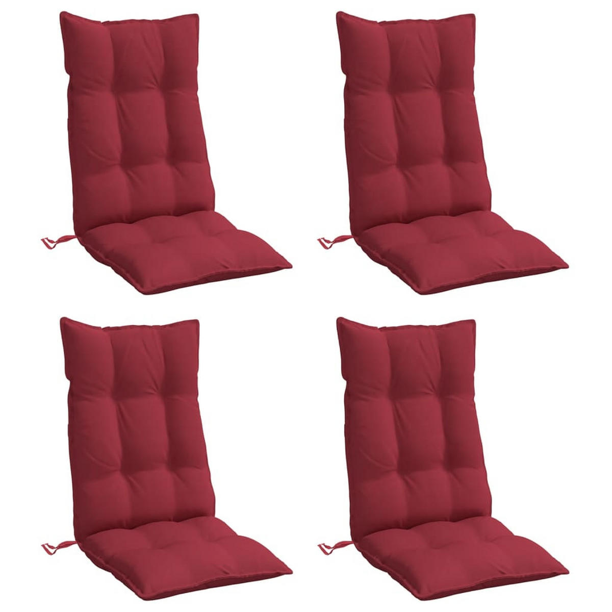 HOCHLEHNER-AUFLAGEN 4 Stk. Weinrot Oxford-Gewebe - Weinrot, Textil (50/7/120cm) - vidaXL