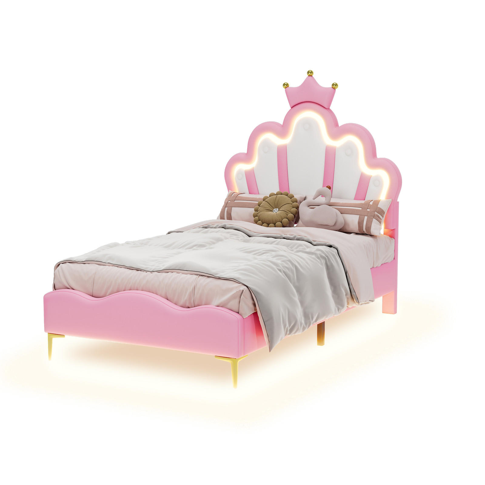 Bpkadhy Kinderbett Pink 90x200 cm