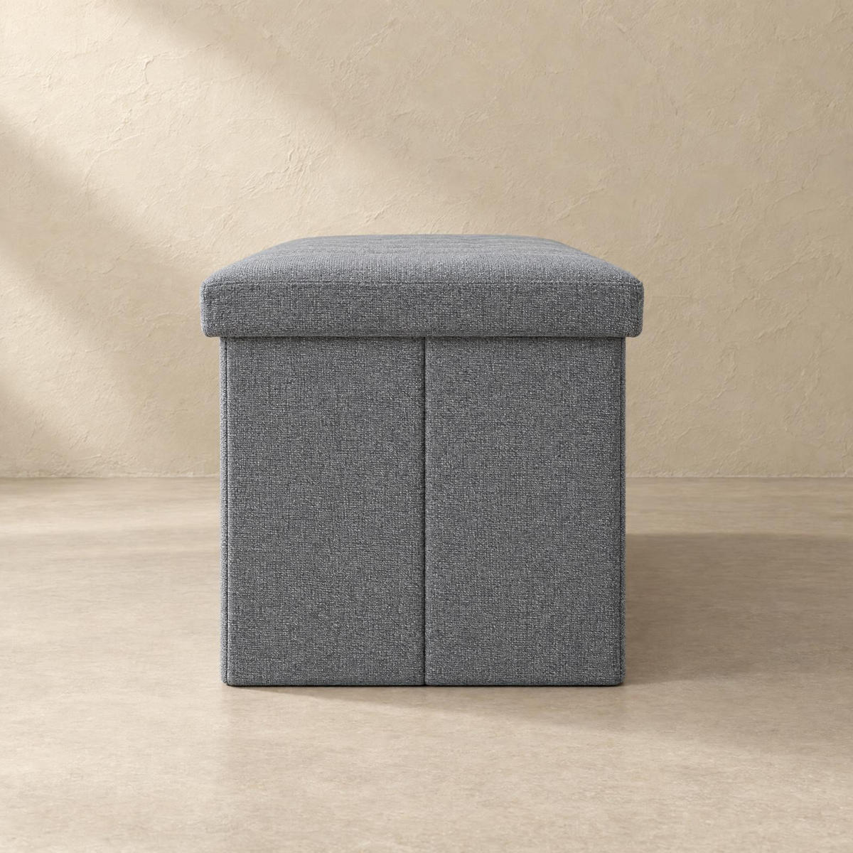 HOCKER mit Stauraum 110/38/38 cm - Grau, Textil (38/38/110cm) - SCENA LIVING
