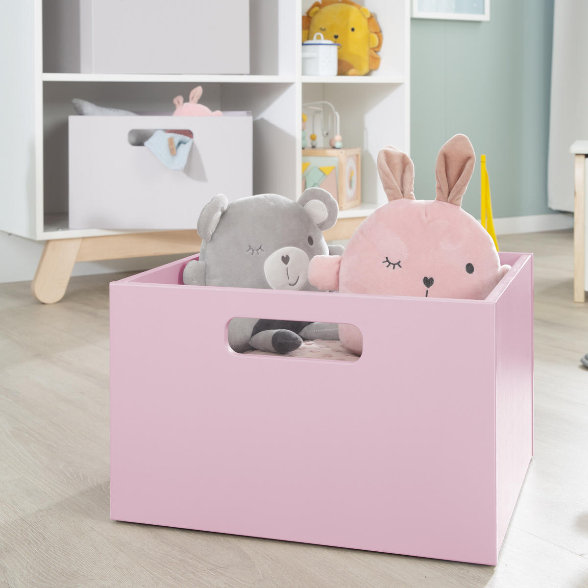 SPIEL-BOX Pink - Rosa, Holzwerkstoff (42/38cm) - Roba