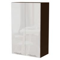 KÜCHENHÄNGESCHRANK Essen W4/60 Weiß Hochglanz / Lava Matt 60 / 32,5 / 96cm - Dunkelgrau/Weiß Hochglanz, Holz/Holzwerkstoff (60/96/32.5cm) - Feldmann-Wohnen