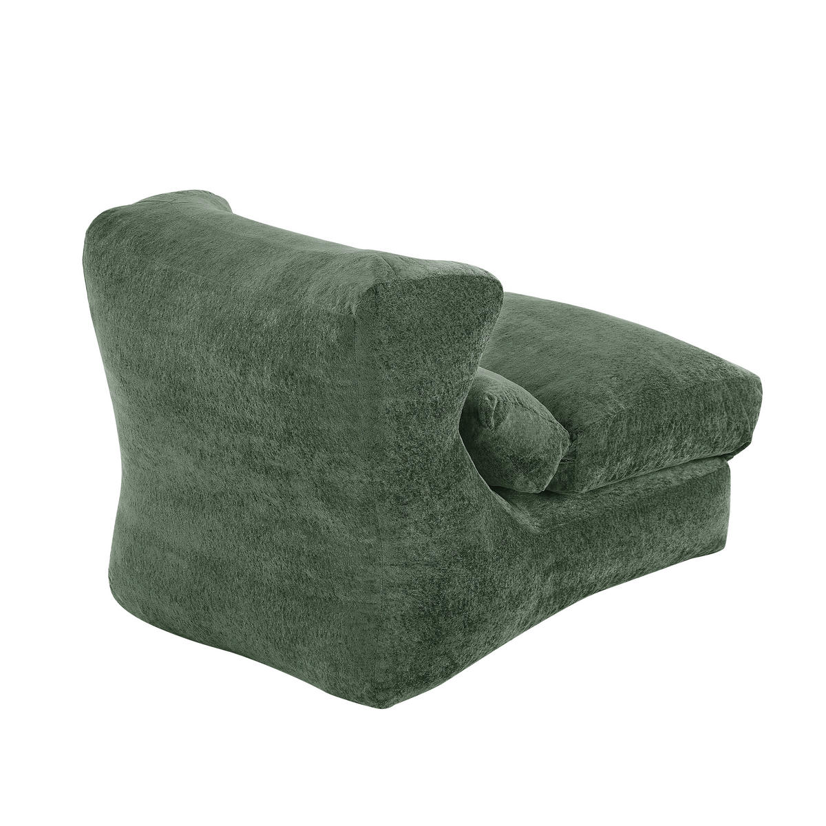 LOUNGE SESSEL Chenille Optik umwandelbar zum Liegestuhl - Grün, Textil (90/86/118cm) - Urban Meuble