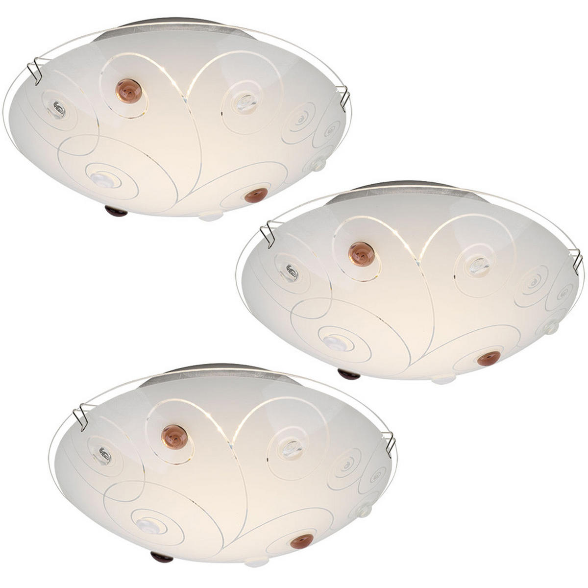 LED DECKENLEUCHTE INKA Glas Weiß - Weiß, Glas (25/25/7.5cm) - Globo Lighting