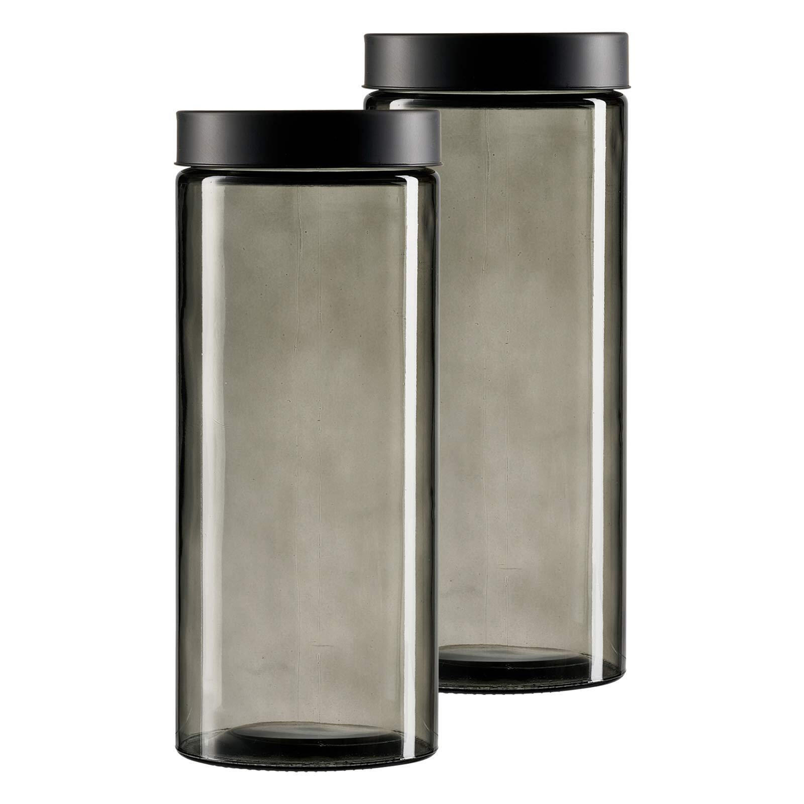 VORRATSGLÄSER Lumos grau 1,7 l 2er Set - Grau, Glas (11/22/11cm) - Ritzenhoff Breker