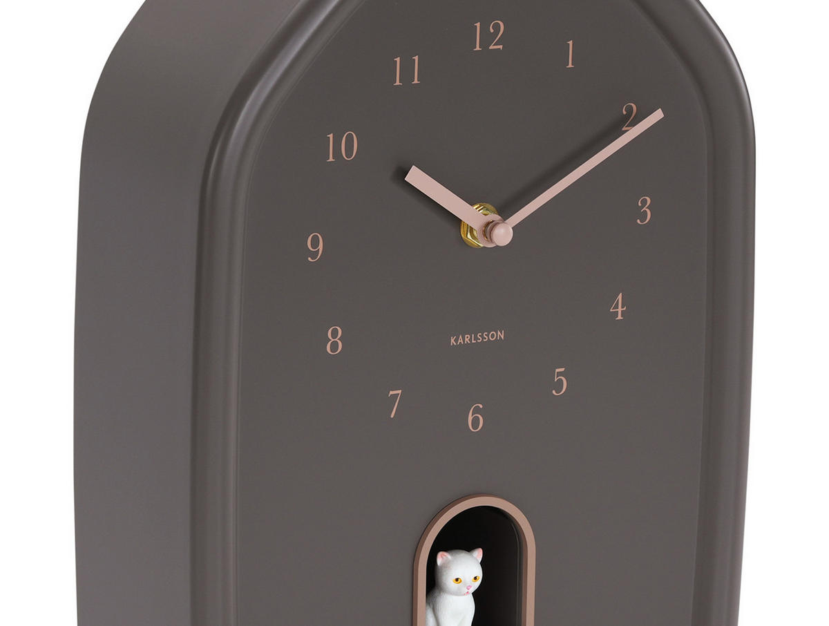 WANDUHR Modern Kitty Braun 7.5/20/29.1 cm - Braun, Kunststoff (20/29.1/7.5cm) - Karlsson