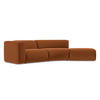 4-SITZER-SOFA Samt Stoff Orange - Terra cotta/Schwarz, Kunststoff/Textil (335/70/166cm) - Makamii