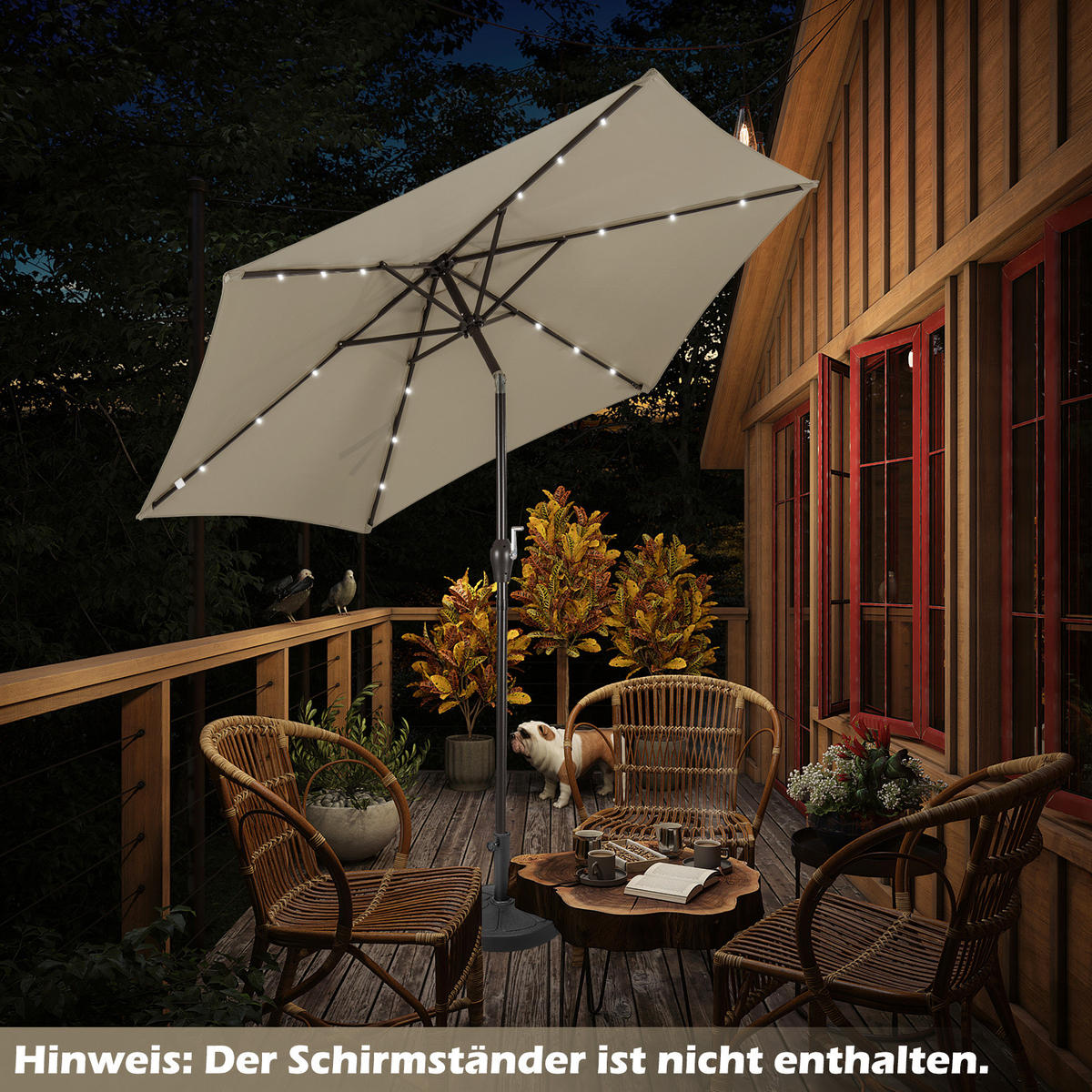 SONNENSCHIRM Kaffee - Braun, Kunststoff (270/270cm) - COSTWAY
