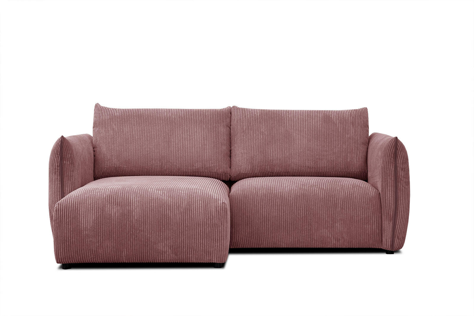 ECKSOFA TAUER 3-Sitzer, altrosa - Schwarz/Altrosa, Holzwerkstoff/Kunststoff (173/206cm) - Courtois Laville