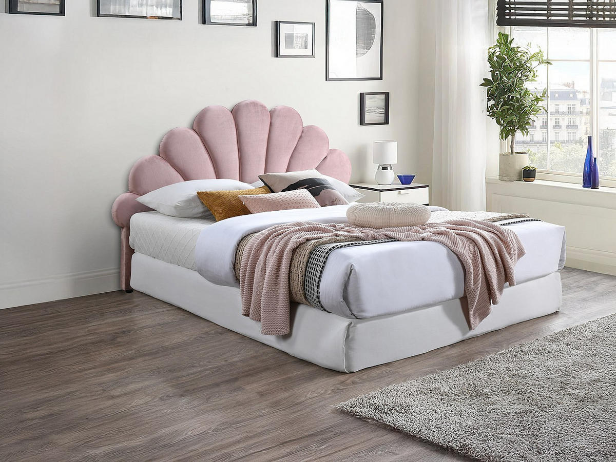 BETTKOPFTEIL - 2 Personen - stoff - rosa Moana - Pink, Textil (167/114.5/8cm) - Vente-Unique