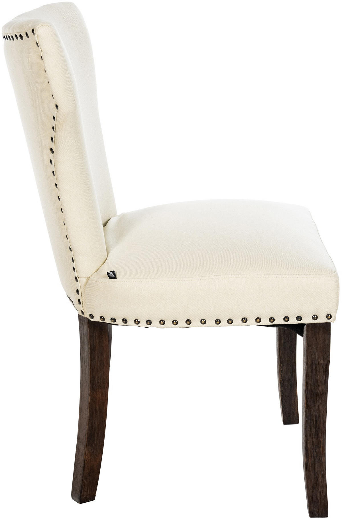 WOHNZIMMERSTUHL 2er Set Stoff creme - Creme, Holz/Textil (52/90/59cm) - CLP
