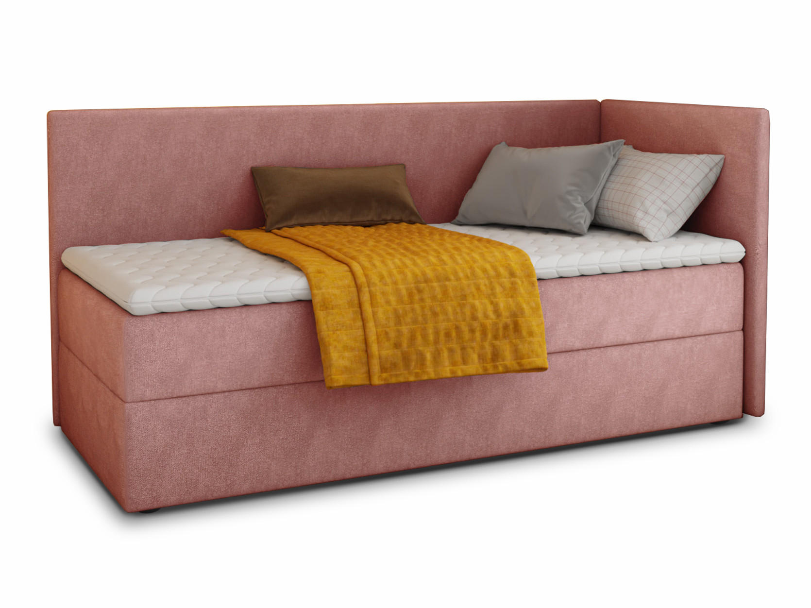BOXBETT Flame - 80x200 - pink (Kronos 29, Velvet - Kronos) - Pink/Schwarz, Holz/Holzwerkstoff (80/200cm) - Sofnet