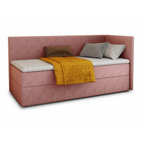 BOXBETT Flame - 80x200 - pink (Kronos 29, Velvet - Kronos) - Pink/Schwarz, Holz/Holzwerkstoff (80/200cm) - Sofnet