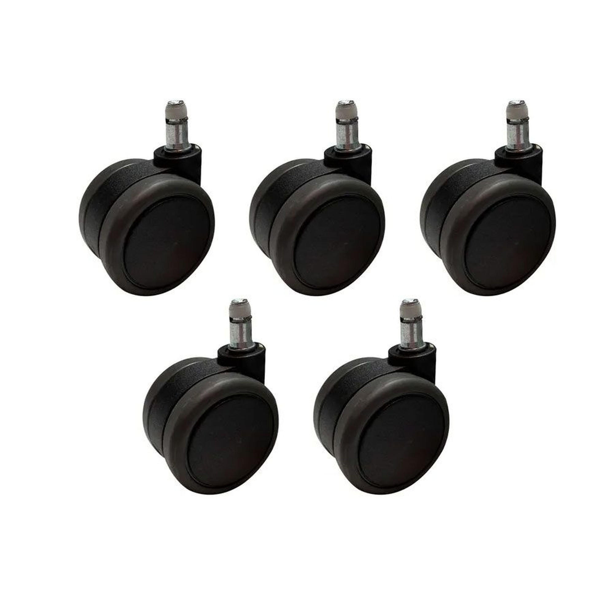ERSATZROLLEN Streamo Schreibtisch-Stuhl Rollen-Set STREAMO weich für harte Böden - Schwarz, Kunststoff/Metall (7/7/7cm) - ASSMANN