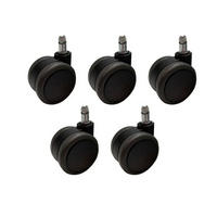 ERSATZROLLEN Streamo Schreibtisch-Stuhl Rollen-Set STREAMO weich für harte Böden - Schwarz, Kunststoff/Metall (7/7/7cm) - ASSMANN