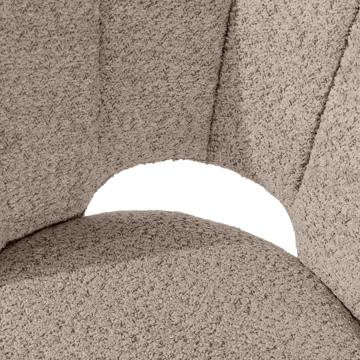 POLSTERSTUHL TINO Wohnzimmerstühl, 2-er Set, Bouclé - Beige/Schwarz, Holz/Textil (48/86/44cm) - KONSIMO®