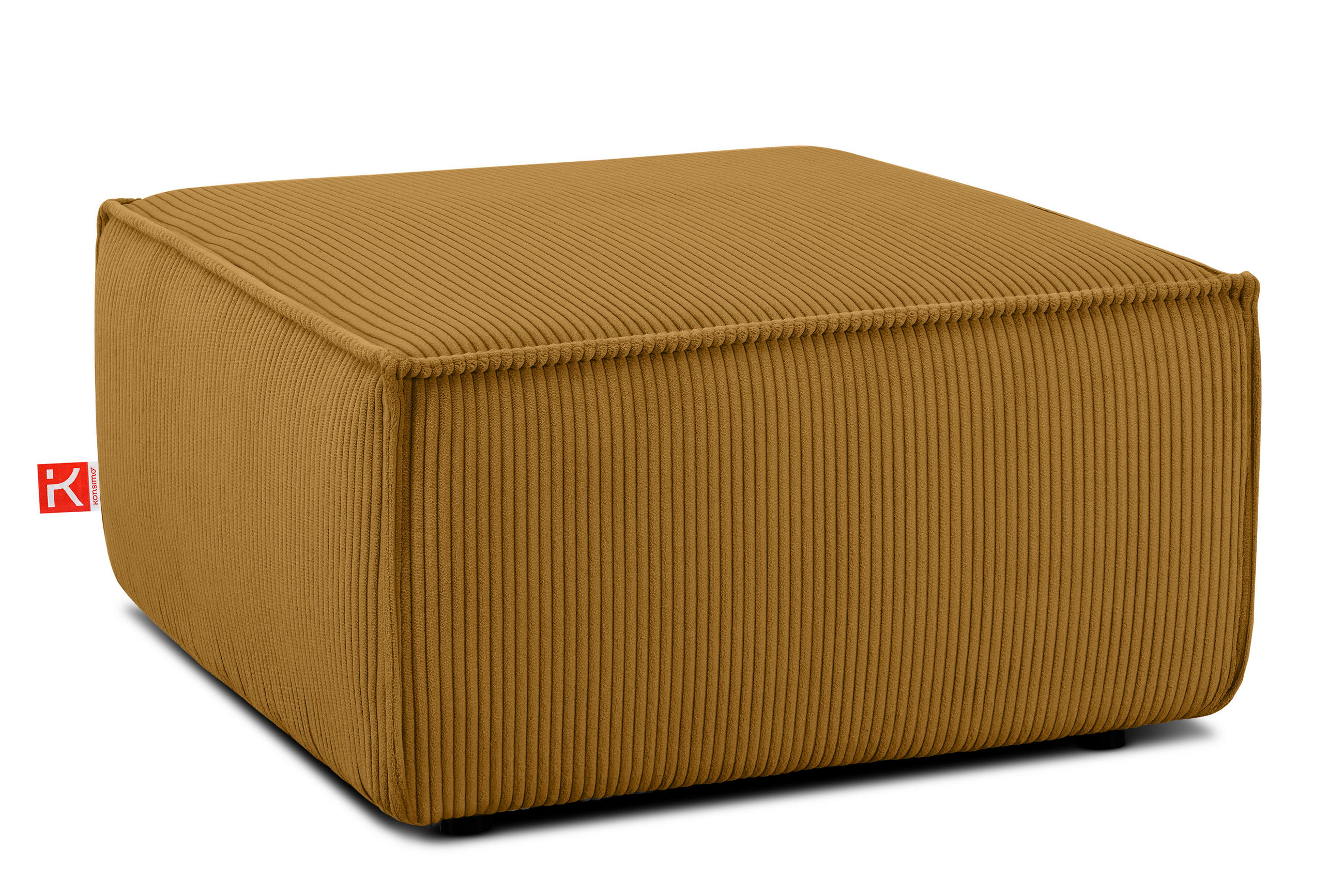 SITZPOUF NAPI gefederte Sitzfläche, gelb - Gelb/Schwarz, Textil (83/45/83cm) - KONSIMO®