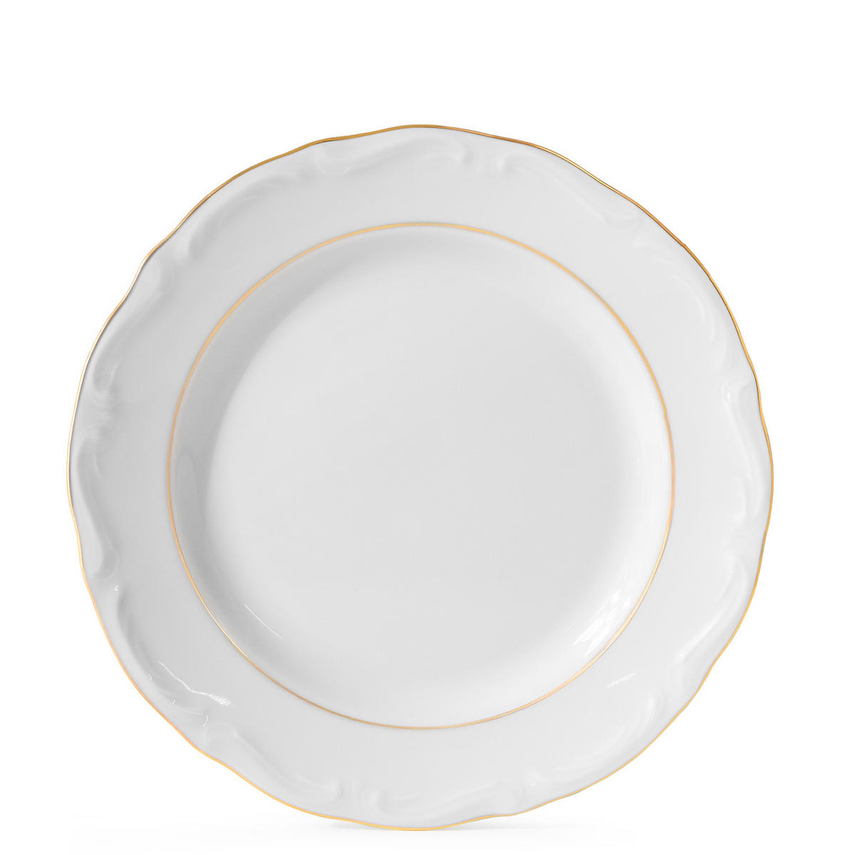 DESSERTTELLER Chodziez MARIA TERESA 6-tlg Porzellan mit Goldrand, Weiß / Gold - Goldfarben/Weiß, Keramik (19cm) - KONSIMO®