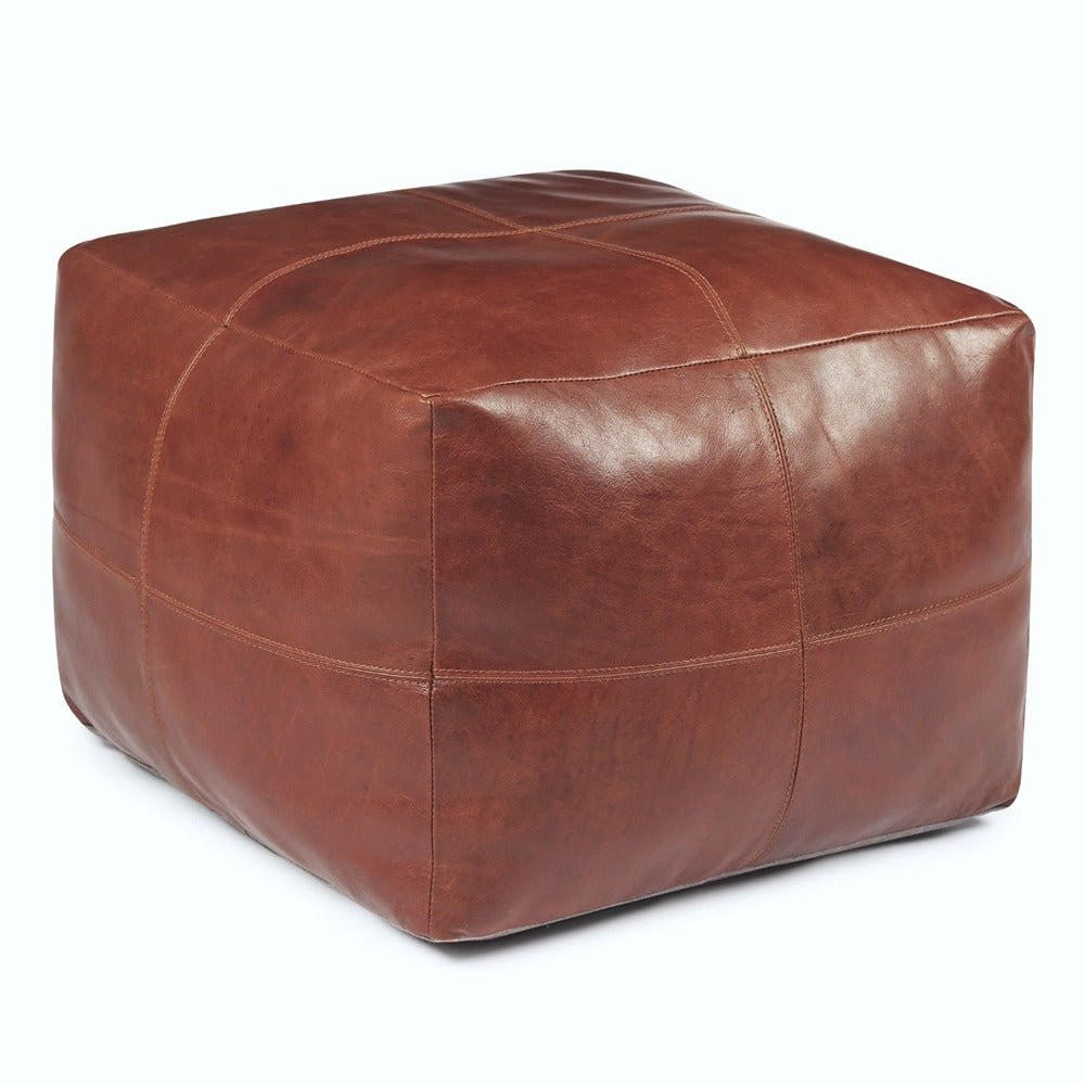 POUF 50/50/45 cm Echtleder Braun - Braun, Leder (50/45/50cm) - Furnhouse