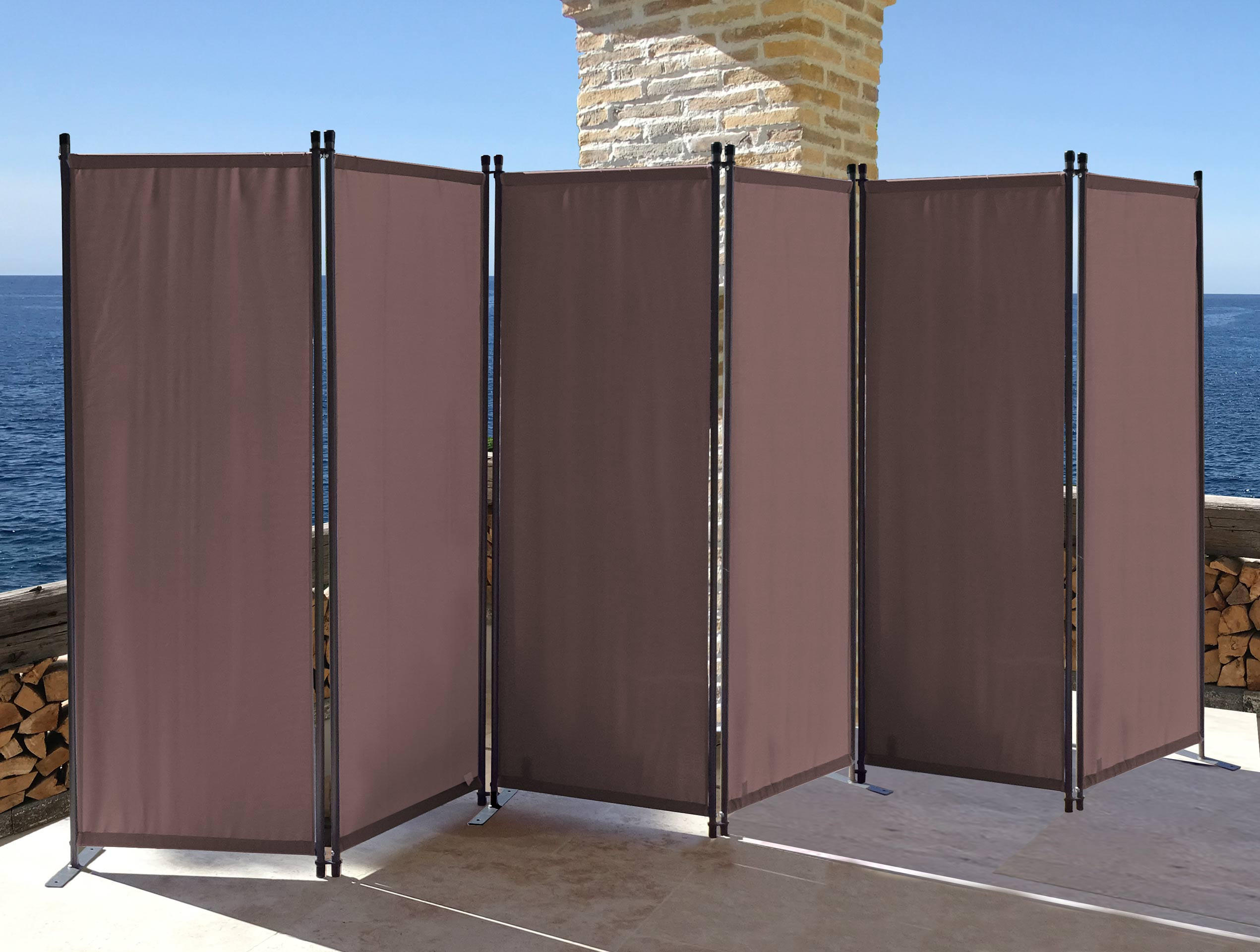 PARAVENT 6-tlg. 340x165 cm Taupe - Taupe, Metall (340/165cm) - QUICK STAR