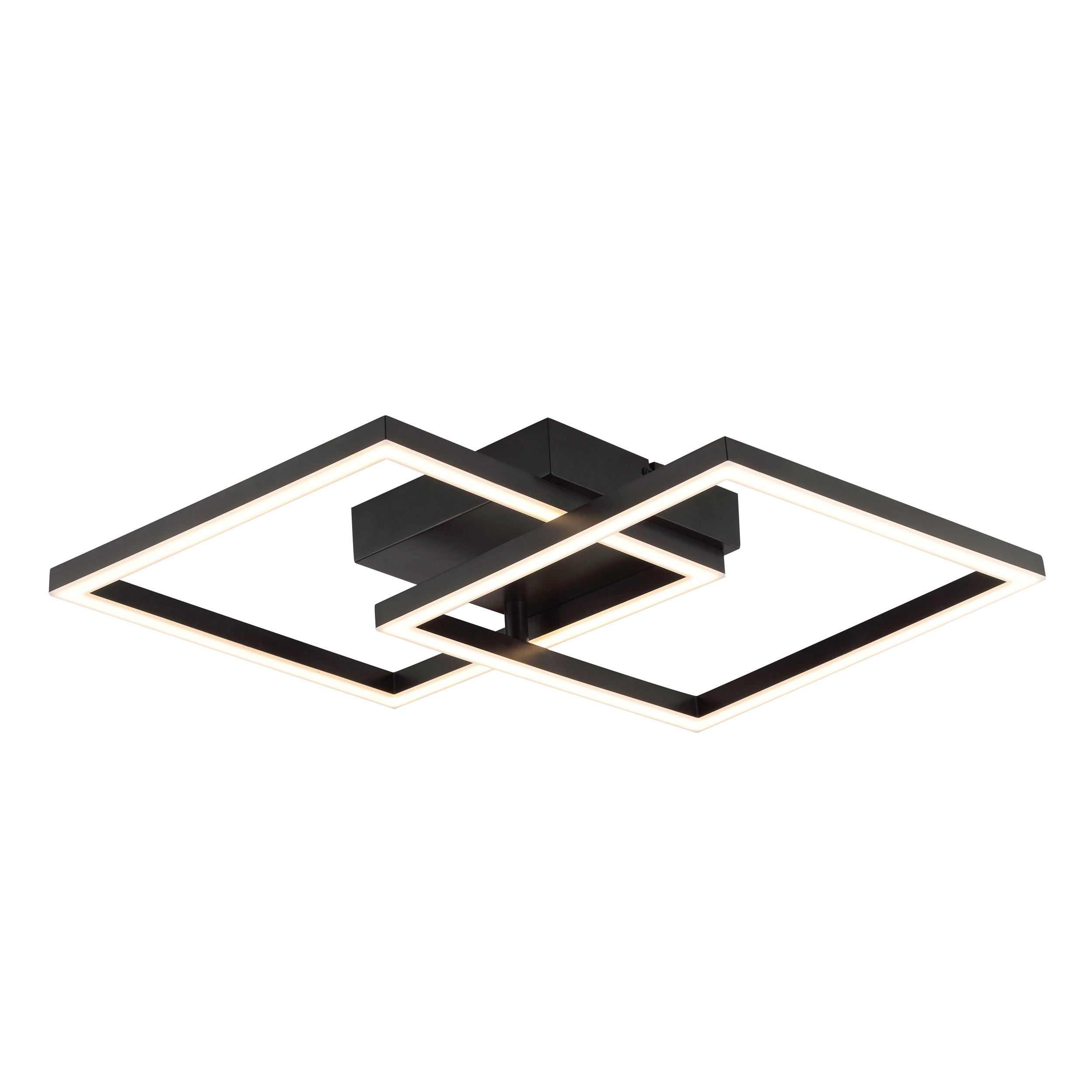 LED DECKENLEUCHTE Kaleo Schwarz 40,5/40,5/8 cm - Schwarz, Metall (40.5/40.5/8cm) - Brilliant