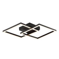 LED DECKENLEUCHTE Kaleo Schwarz 40,5/40,5/8 cm - Schwarz, Metall (40.5/40.5/8cm) - Brilliant