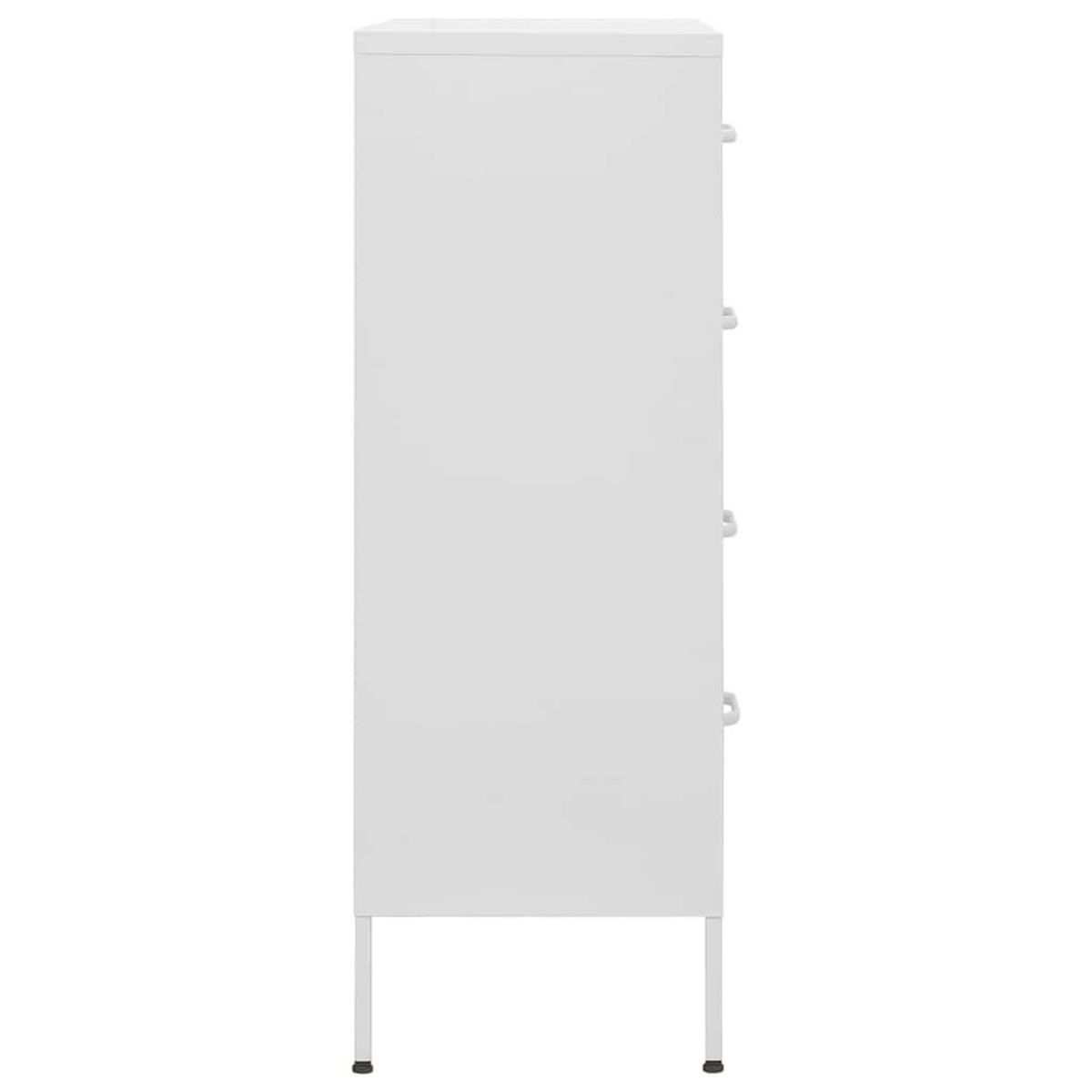 KOMMODE Weiss 80/35/101,5 Cm Stahl - Weiß, Metall (35/101.5/80cm) - vidaXL