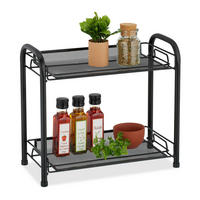 GEWÜRZREGAL - Schwarz, Kunststoff/Metall (37/32/17cm) - Relaxdays