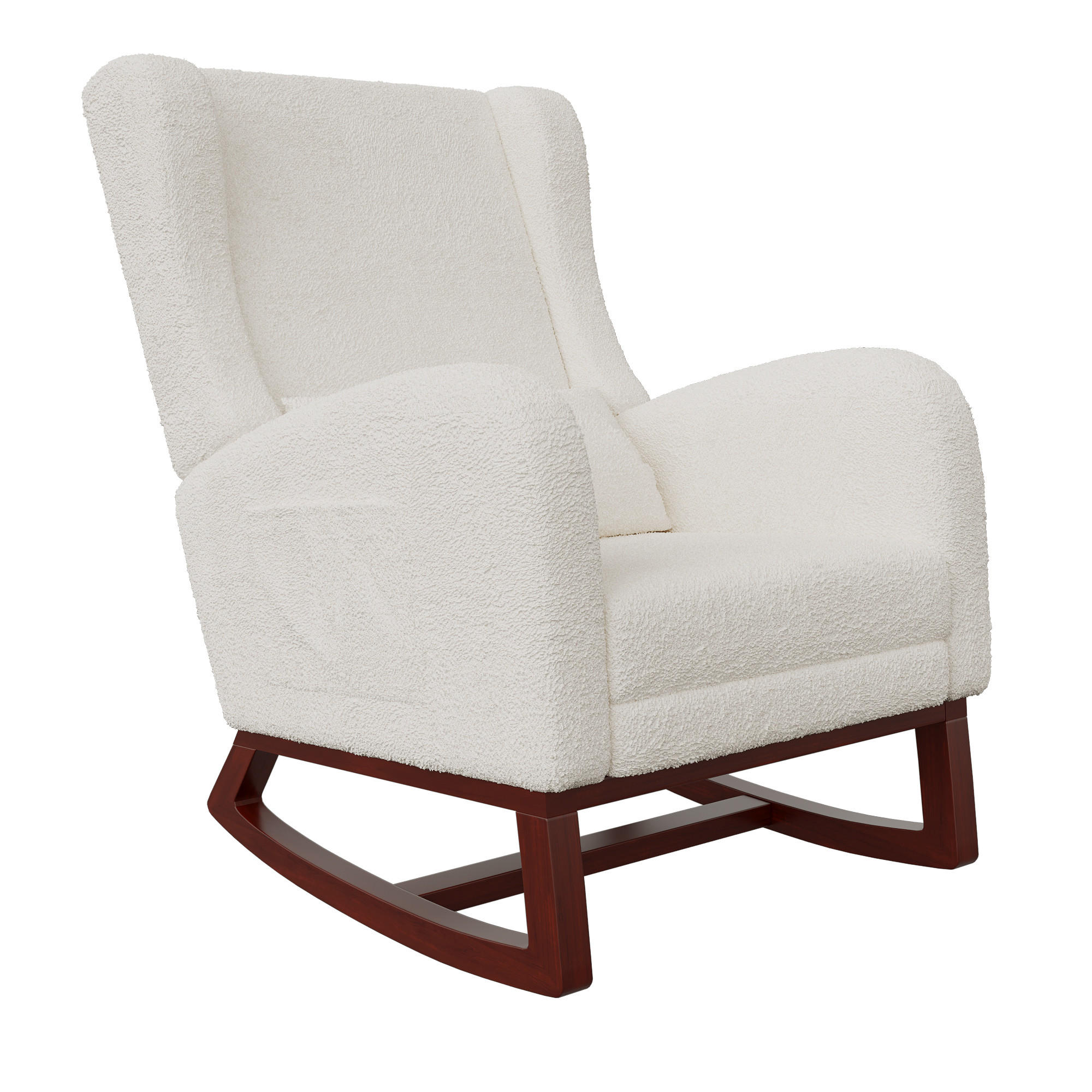 SCHAUKELSTUHL Weiß, relaxsessel mit Holz-Kufen und hoher Rückenlehne - Weiß, Holz/Textil (64/99/67cm) - PARAFTA HOME