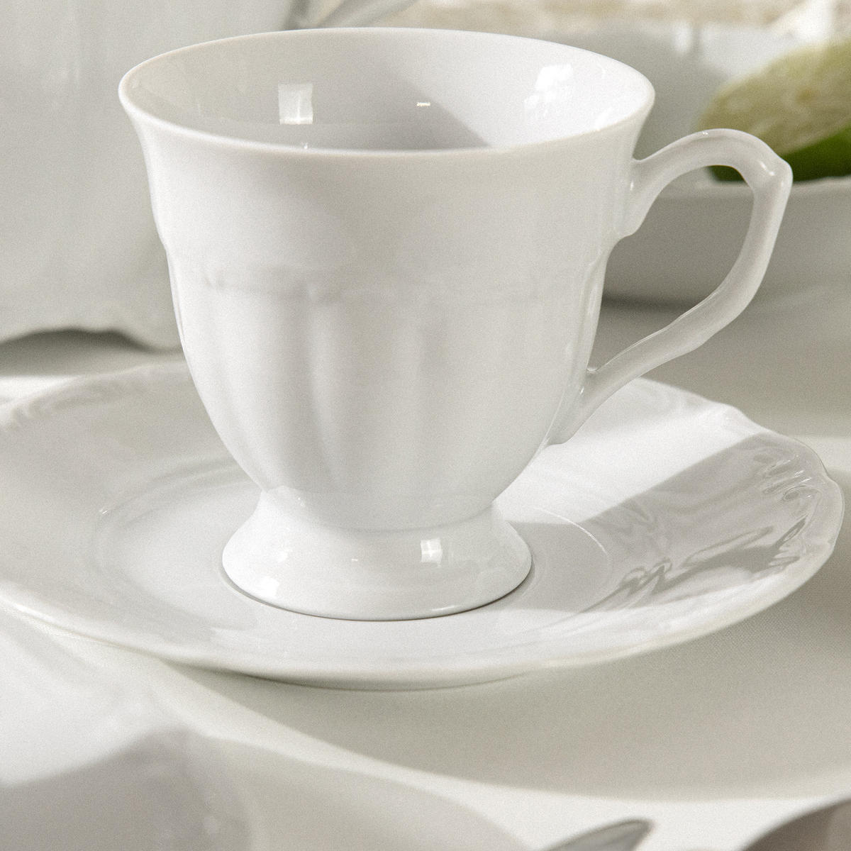 KAFFEESERVICE Chodziez MARIA TERESA 18-tlg - Weiß, Keramik (8/8/8cm) - KONSIMO®