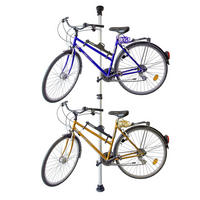 FAHRRADHALTERUNG Silber Teleskop für 2 Fahrräder - Silberfarben, Kunststoff/Textil (30/340/5cm) - Relaxdays