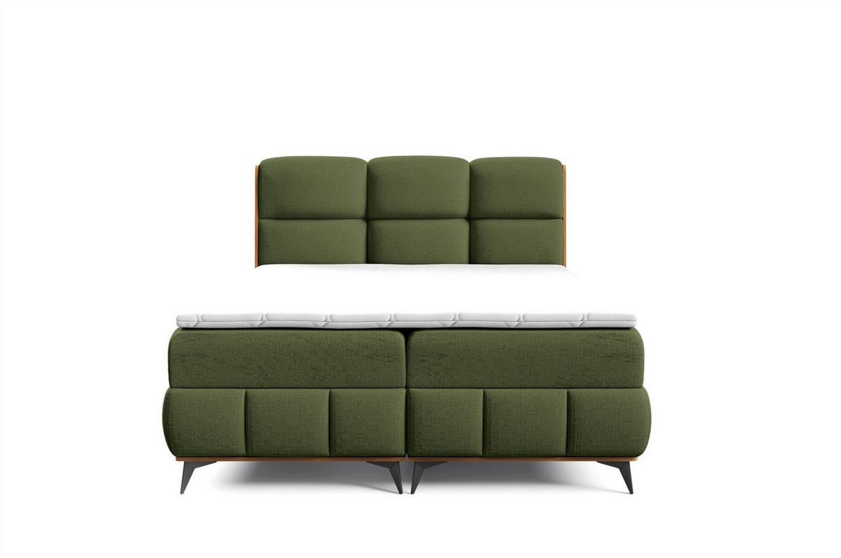 BOXBETT Charlie - Grün, Holzwerkstoff/Textil (180/200cm) - Fun Möbel