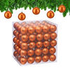 100XWEIHNACHTSKUGELN - Orange, Kunststoff (6/7/6cm) - Relaxdays