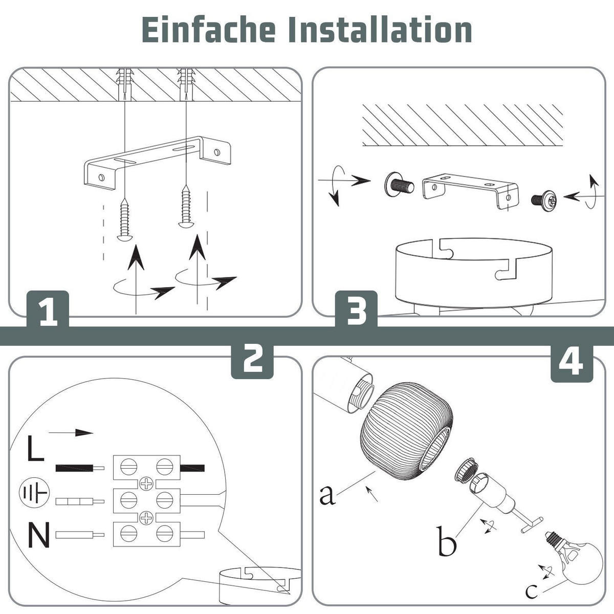 DECKENSTRAHLER Irlyra 10/16.5/42.5 cm - Weiß, Metall (42.5/10/16.5cm) - ZMH