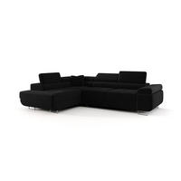 ECKSOFA EMILY mit Schlaffunktion Poso 135 Links - Schwarz, Textil (275/200cm) - Bedante