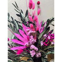 OLIVE Garden - Mediterraner Trockenblumenstrauß in grün pink - pink / 50 cm - Rosa, Naturmaterialien (50cm) - Lykke & You