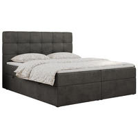 BOXBETT ERNI 120/200 - Dunkelgrau Velvet - H3 - Dunkelgrau, Holz/Textil (120/200cm) - MKS