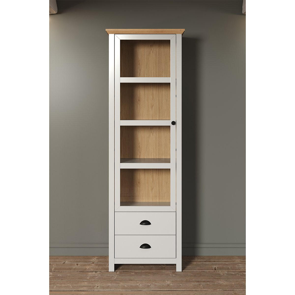 VITRINE Landside Grau - Grau, Holzwerkstoff (65/201/41cm) - ebuy24