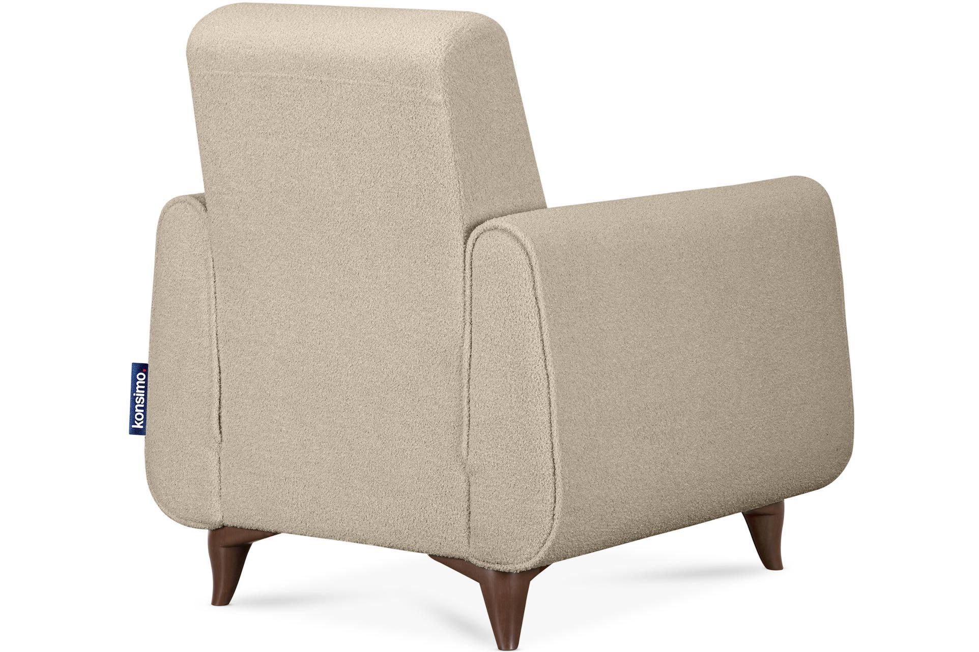 SESSEL GUSTAVO mit Armlehnen, creme - Creme/Braun, Holz/Holzwerkstoff (83/95/92cm) - KONSIMO®