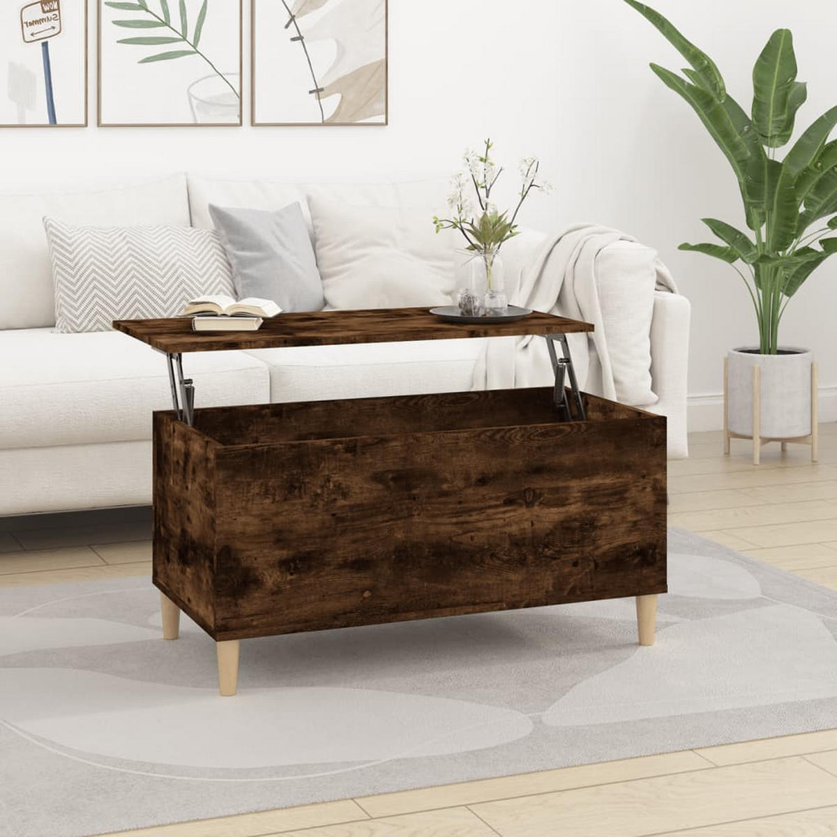 COUCHTISCH Räuchereiche 90x44,5x45 cm Holzwerkstoff - Braun, Holzwerkstoff (44.5/90/45cm) - furnicato