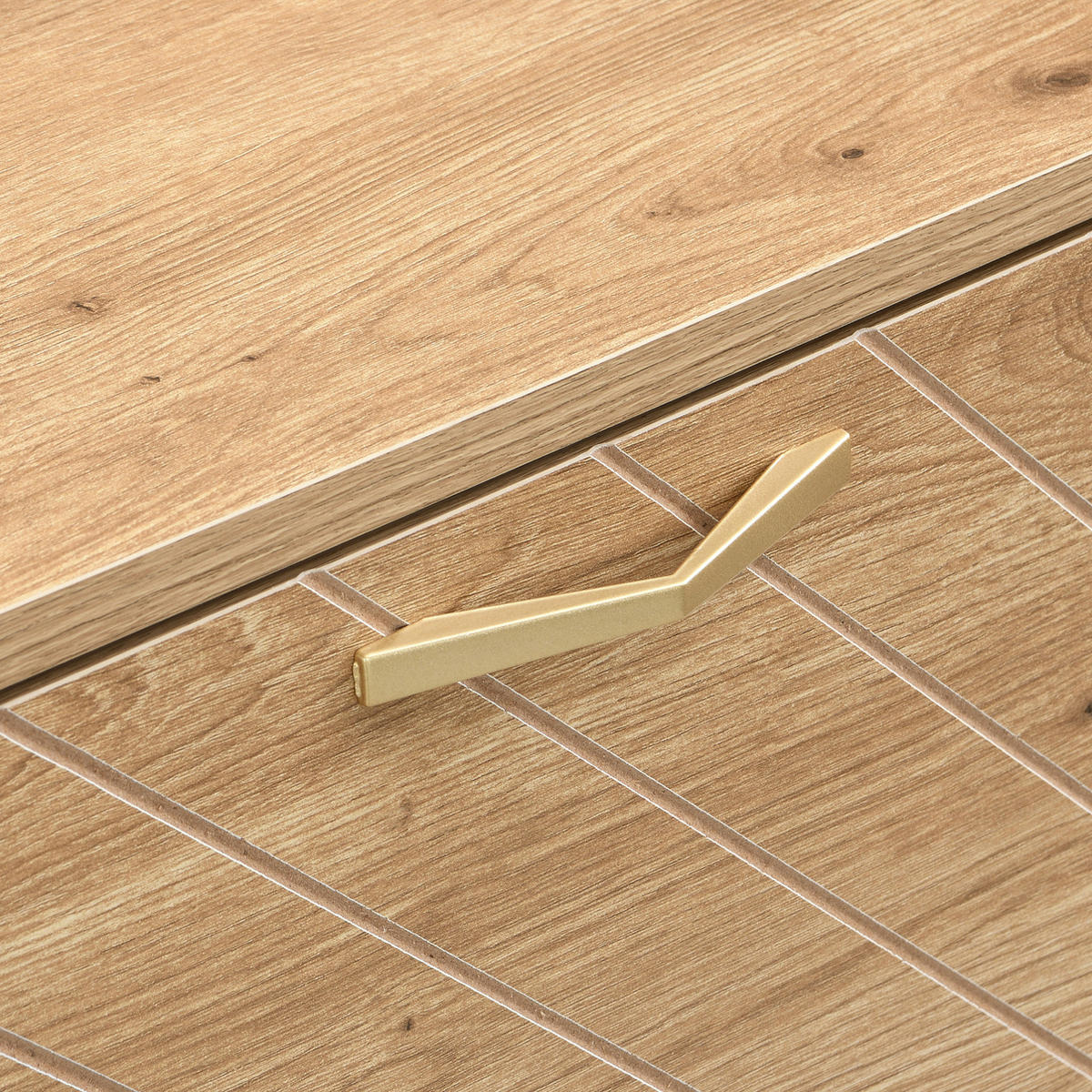 SCHUHSCHRANK aus MDF 108,5x24x100cm in Naturfarben mit Metallfüßen - Naturfarben, Holzwerkstoff (108.5/100/24cm) - Modfu
