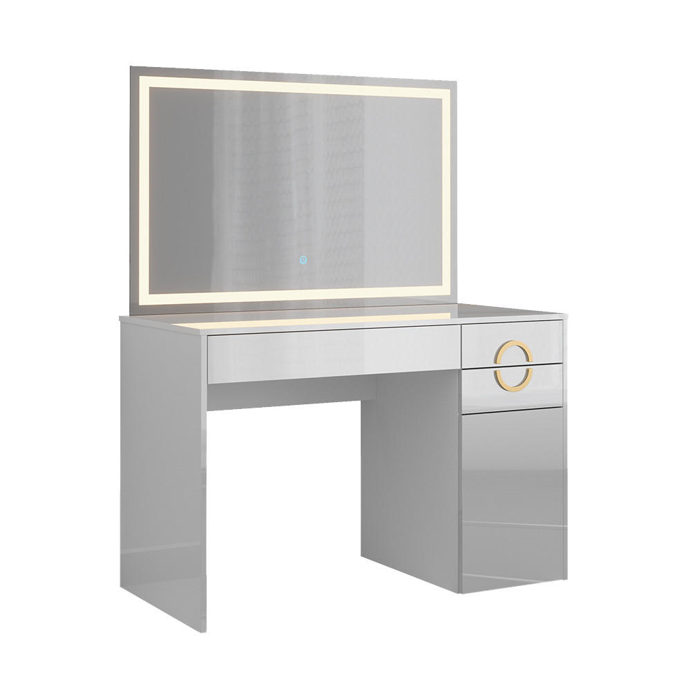 SCHMINKTISCH Adela Weiß 115 cm mit LED-Spiegel - Weiß, Holzwerkstoff (115/76.4/55cm) - Vicco