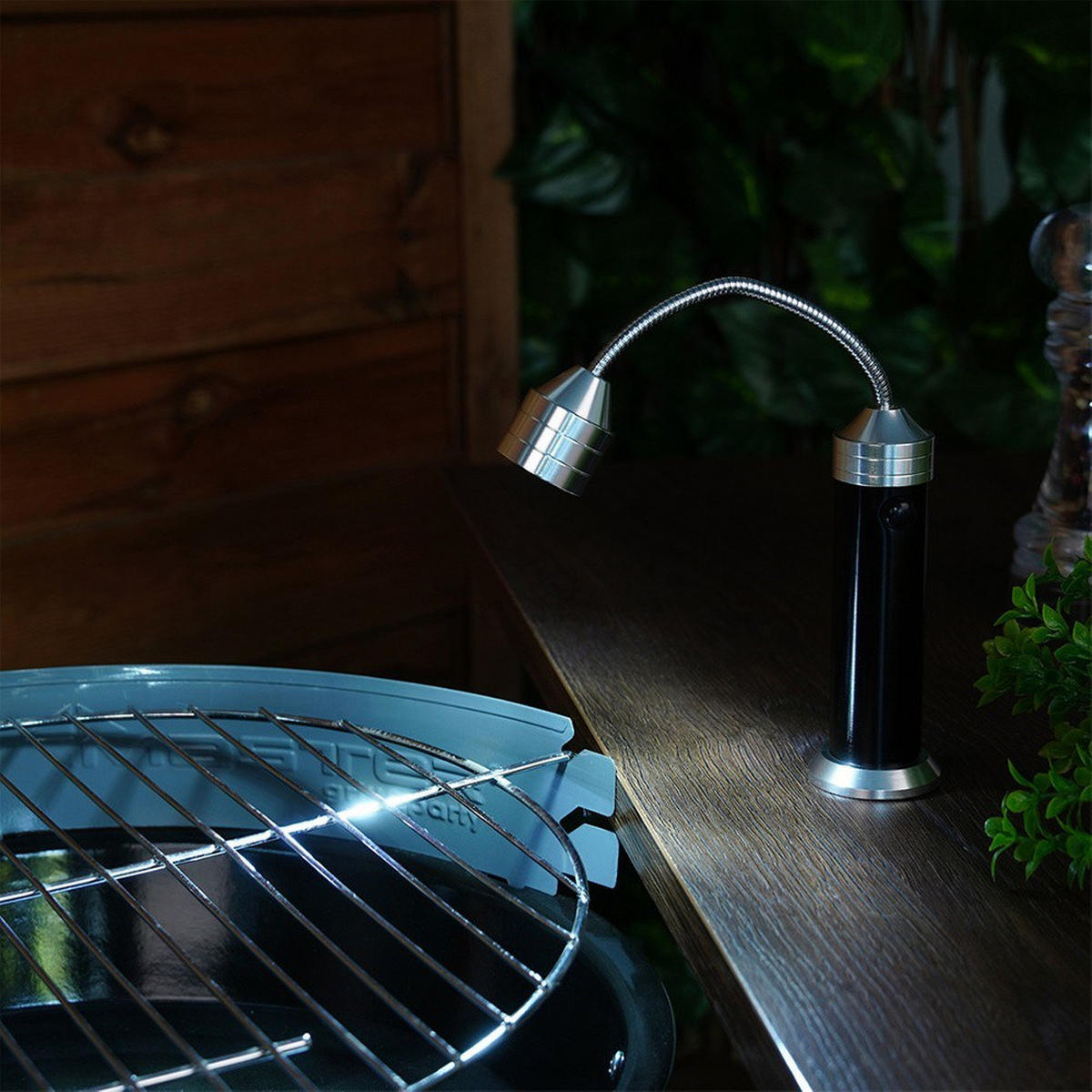 GRILLLEUCHTE magnetisch LED 24 cm Silberfarben - Silberfarben, Metall (3.5/24/3.5cm) - BBQ Collection