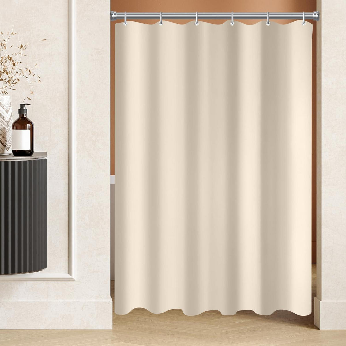 DUSCHVORHANG Beige 120 x 180 cm - Beige, Textil (120/180cm)